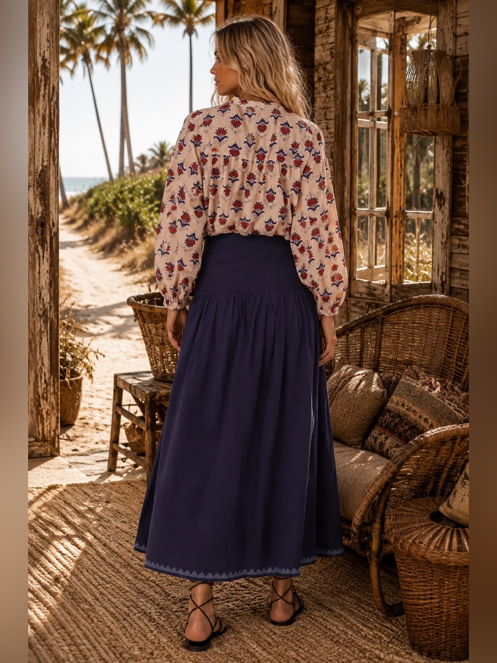 NWT Sonmer Indigo Maxi Skirt $160MSRP